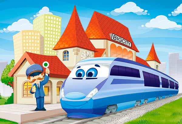 At The Railway Station, 40 Maxi, Jigsaw Puzzle by Castorland