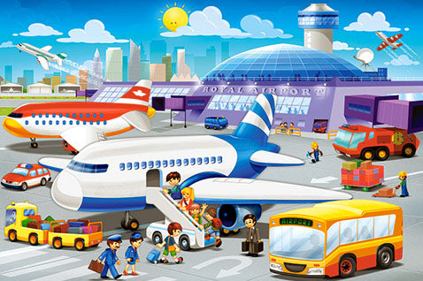 A Day at the Airport, 40 Maxi, Jigsaw Puzzle by Castorland