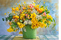 Spring Flowers in Green Vase, 1000 Pc Jigsaw Puzzle by Castorland