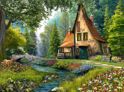 Toadstool Cottage, 2000 Pc Jigsaw Puzzle by Castorland