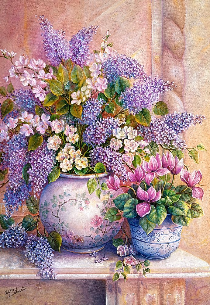 Lilac Flowers, 1500 Pc Jigsaw Puzzle by Castorland