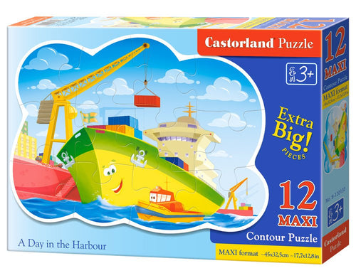 A Day in the Harbor, 12 Maxi Pc Jigsaw Puzzle by Castorland