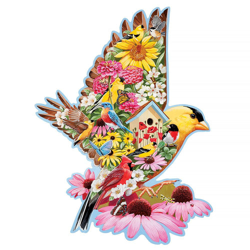 Gold Finch Garden, 300 piece Shaped Puzzle by Bits & Pieces