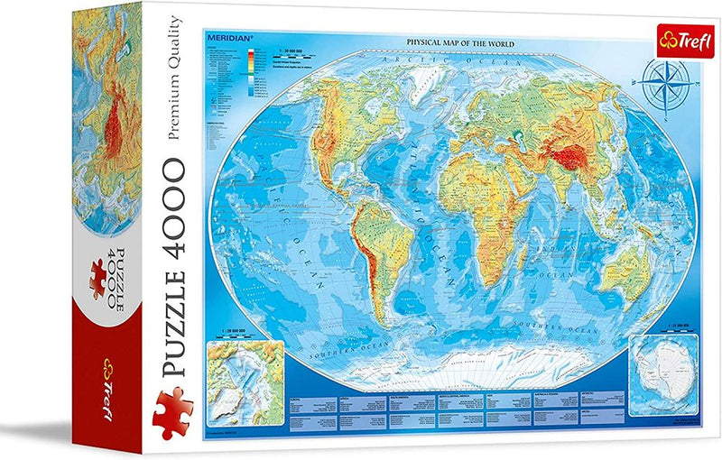 Physical Map of The World, 4000 piece puzzle by Trefl