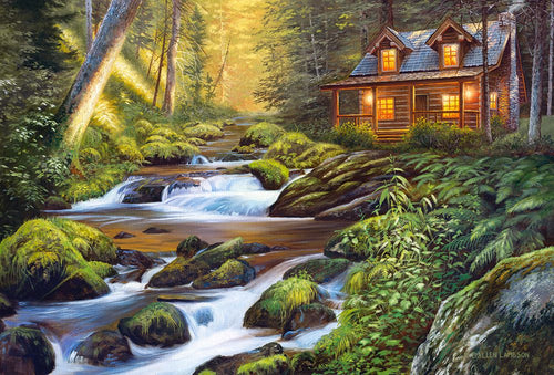 Creek Side Comfort, 1000 Piece Jigsaw Puzzle, by Castorland Puzzles.