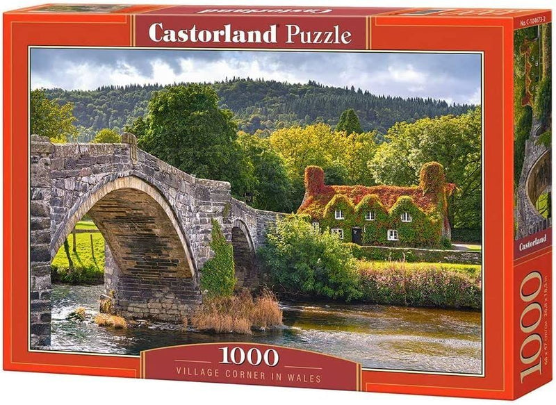 Villiage Corner in Wales, 1000 Piece Jigsaw Puzzle, by Castorland Puzzles.