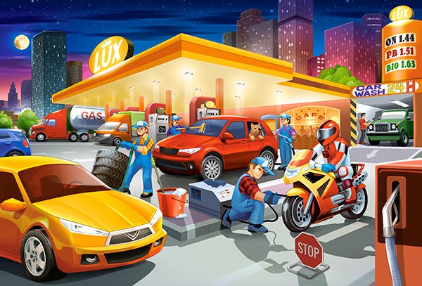 Gas Station, 60 Pc Jigsaw Puzzle by Castorland