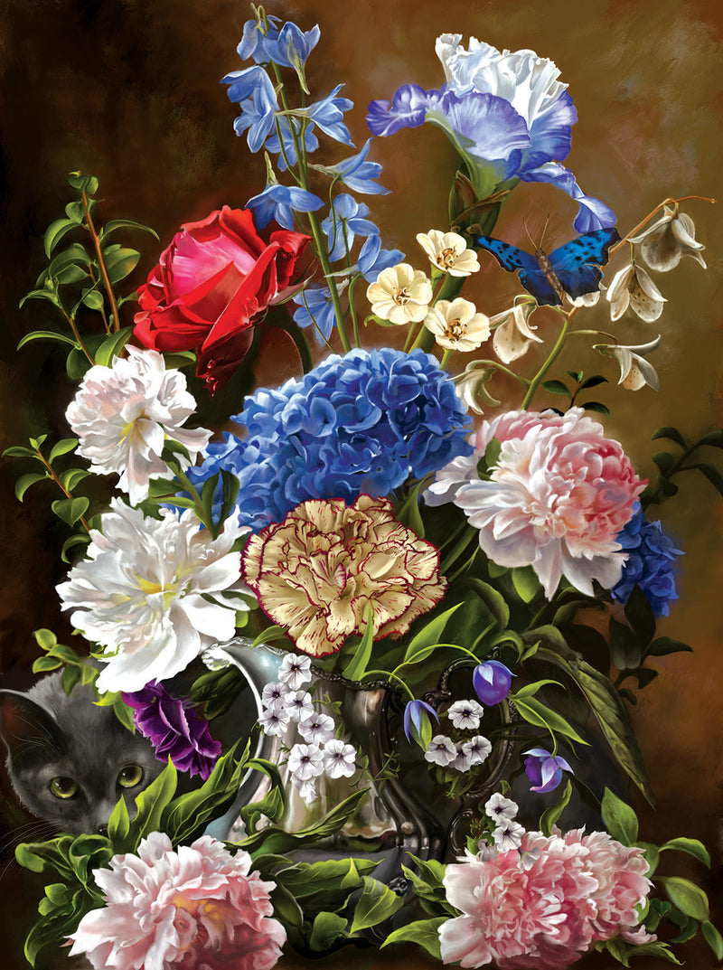 Bouquet in Blue, 1000 piece puzzle by Sunsout