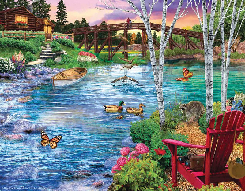 Bridge Fishing, 500 piece puzzle by Sunsout