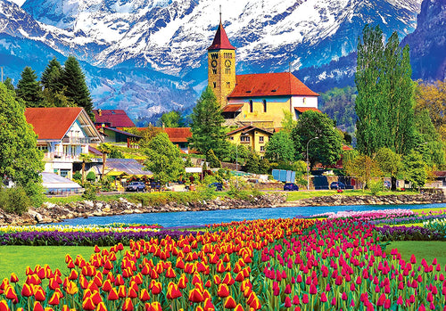 Brienz Town and Flowers, Switzerland, 1000 pc Jigsaw Puzzle by Cra-z-Art