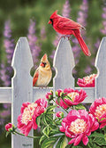 Cardinals And Peonies  , 1000 Pc Jigsaw Puzzle by Cobble Hill