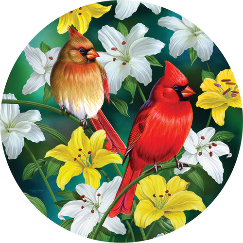 Cardinals in the Round, 500 piece puzzle by Sunsout