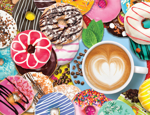 Donuts n' Coffee, 500 Piece Puzzle, by Springbok Puzzles.