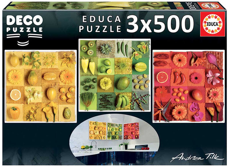 Exotic Fruits and Flowers,  3x500  pcs by Educa