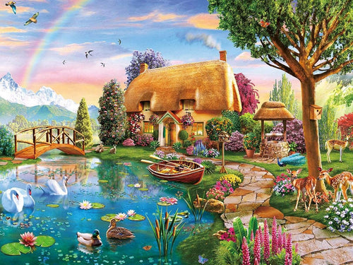 Lakeside Cottage, 300 pc Jigsaw Puzzle by Cra-z-Art