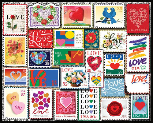 Love Stamps, 1000 Pc Jigsaw Puzzle by White Mountain