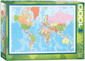 Modern Map of The World , 1000 piece puzzle by Eurographics