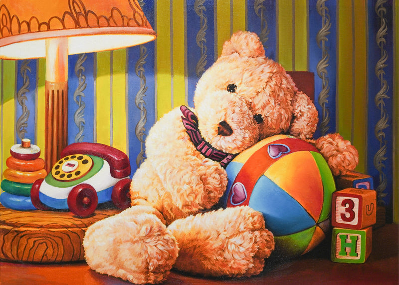Teddy Bear Cuddling, 500 Piece Puzzle by Prestige Puzzles Private Collection