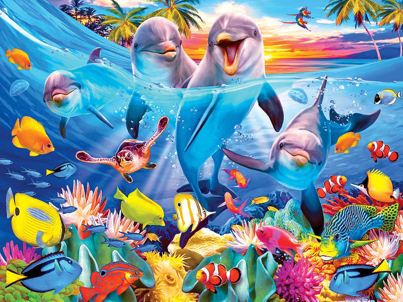 Playful Dolphins, 350 pc Jigsaw Puzzle by Cra-z-Art
