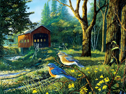 Sleepy Hollow Bluebirds, 1000 piece puzzle by Sunsout