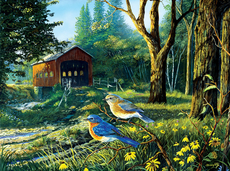 Sleepy Hollow Bluebirds, 1000 piece puzzle by Sunsout