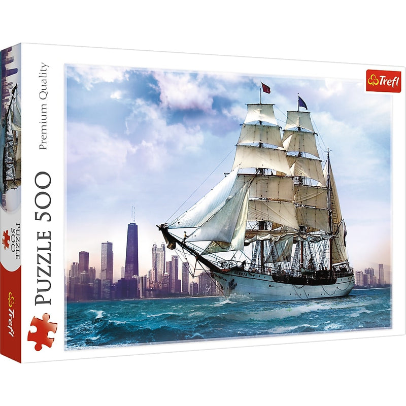 Sailing towards Chicago, 500 piece puzzle by Trefl