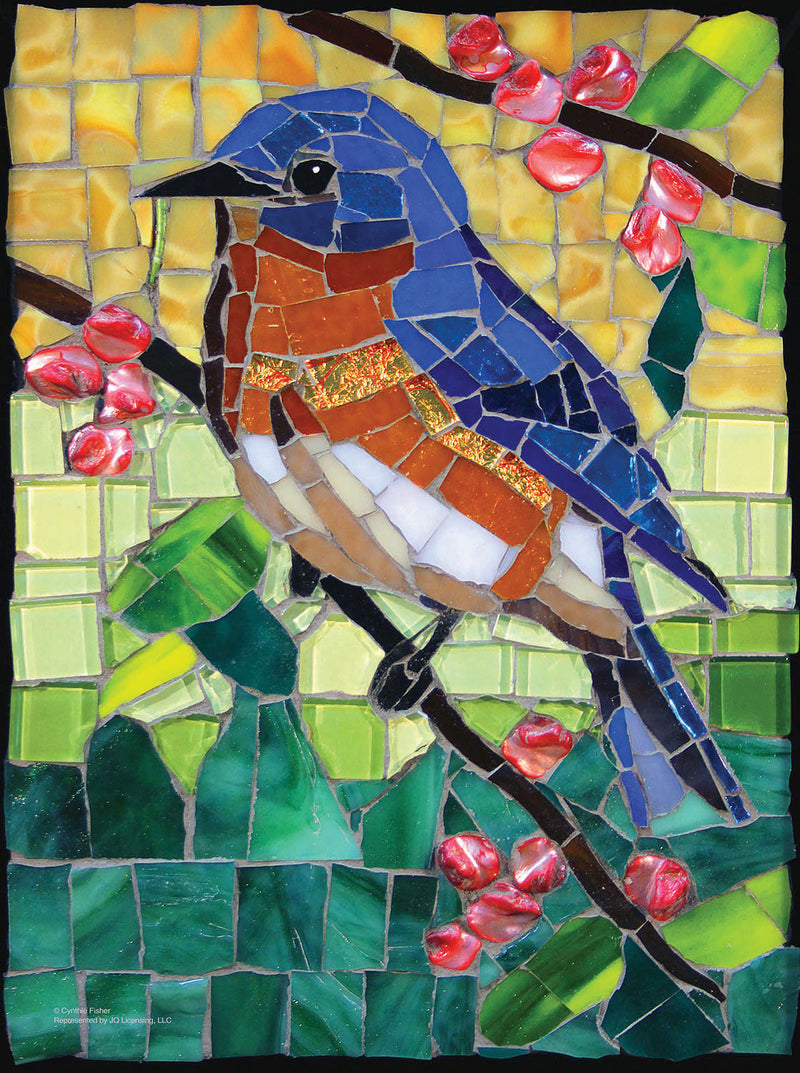 Stained Glass Bluebird, 1000 piece puzzle by Sunsout