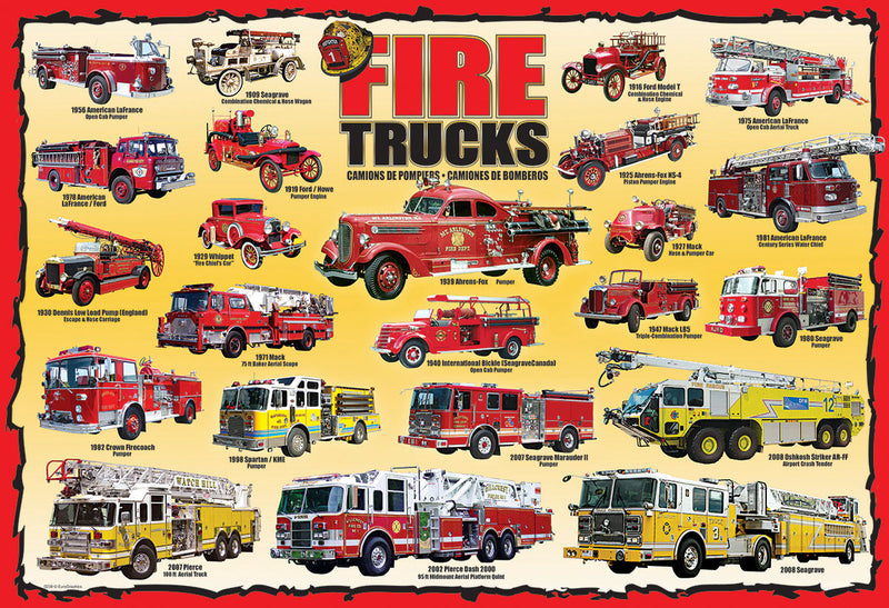 Fire Trucks, 100 piece puzzle by Eurographics