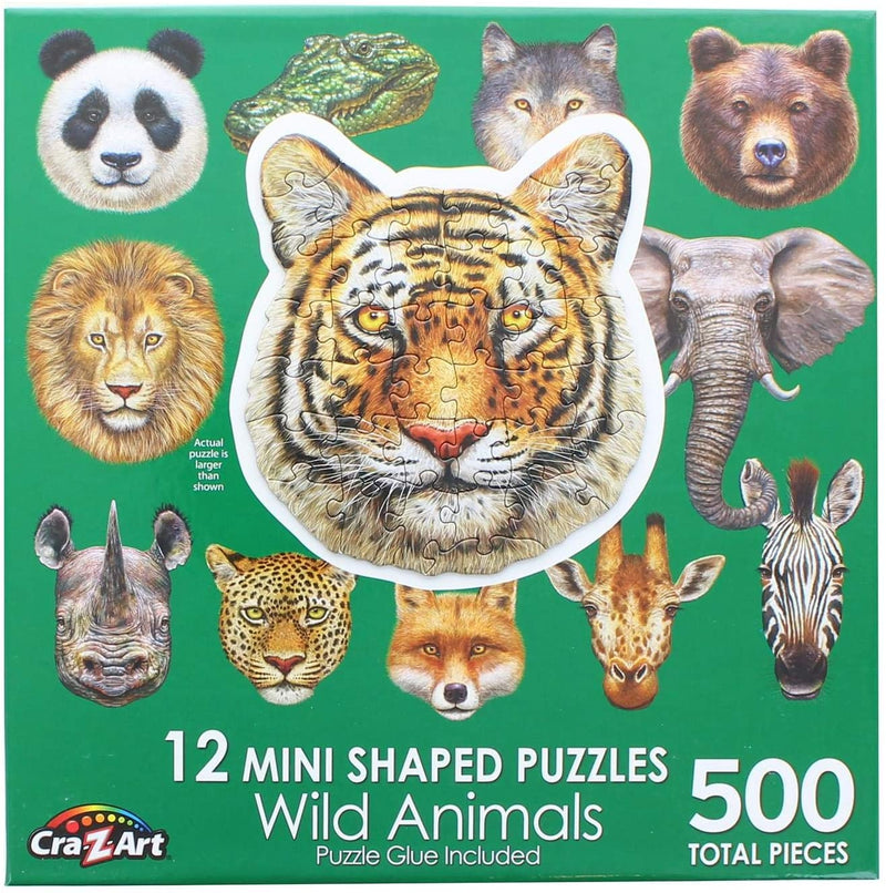 Wild Animals, 12 Shaped mini Jigsaw Puzzle by Cra-z-Art